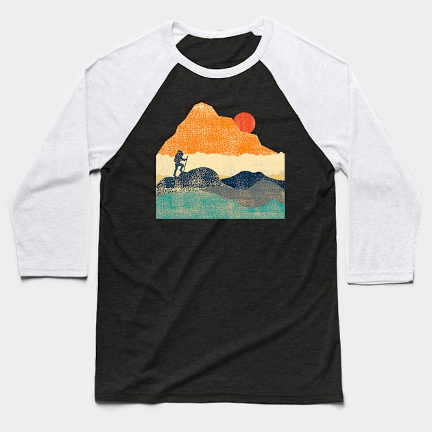 Hiking in the Mountains at Sunset Baseball T-Shirt by High Altitude